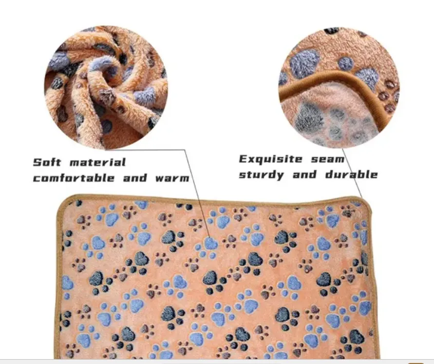 Pet Soft and Fluffy High Quality Pet Blanket Cute Cartoon Pattern Pet Mat Warm and Comfortable Blanket for Cat and Dogs