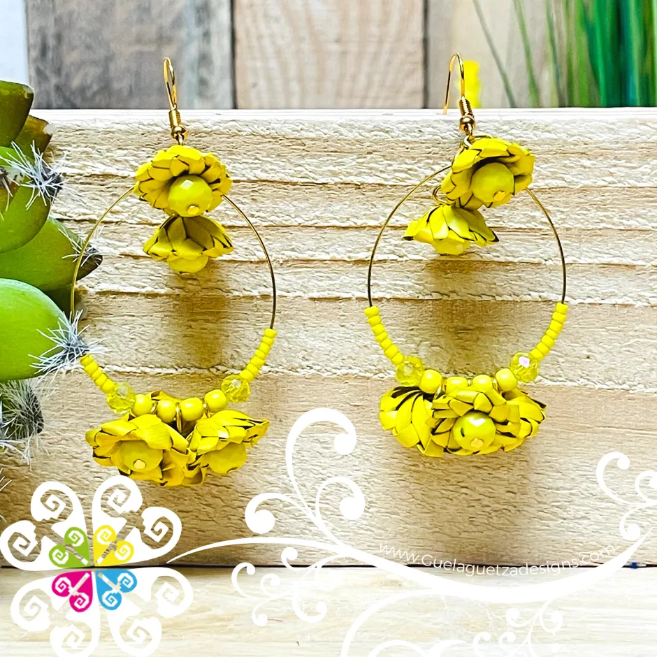 Petunia Hoops - Palm Earrings