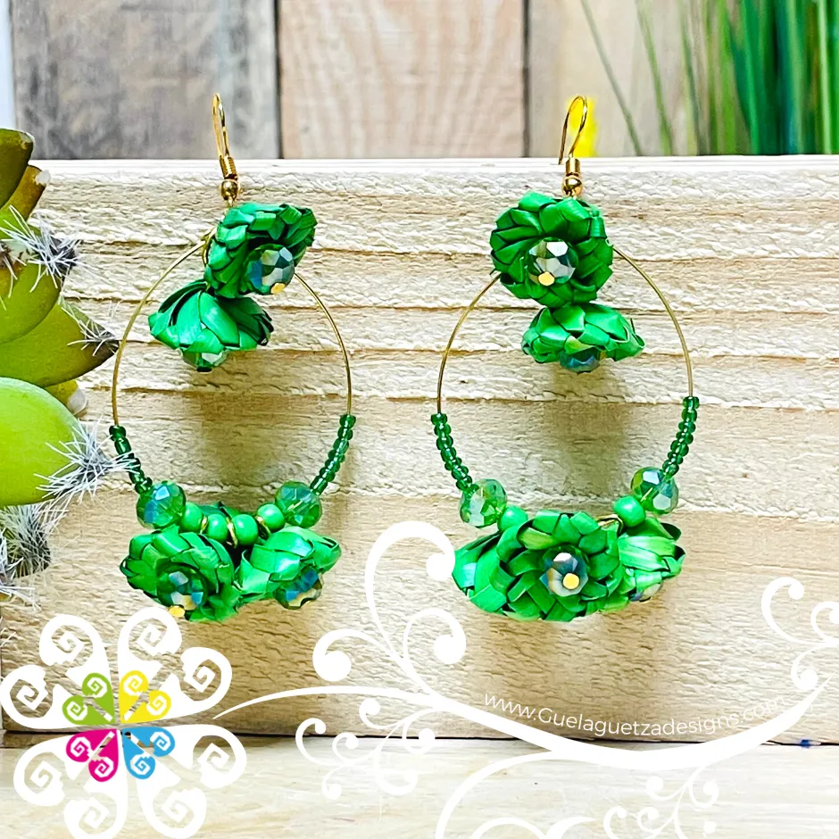 Petunia Hoops - Palm Earrings