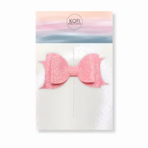 Pink Glitter Hair Bow