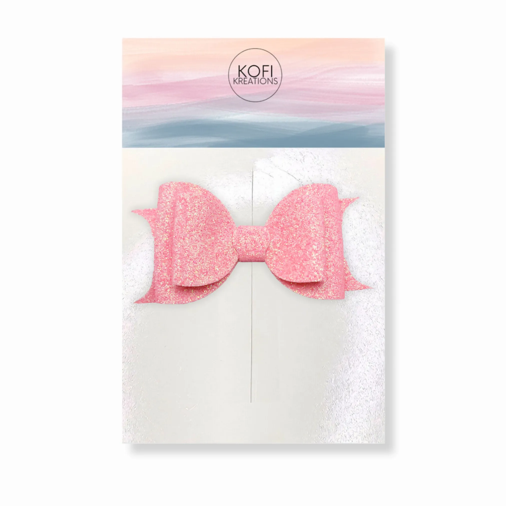 Pink Glitter Hair Bow