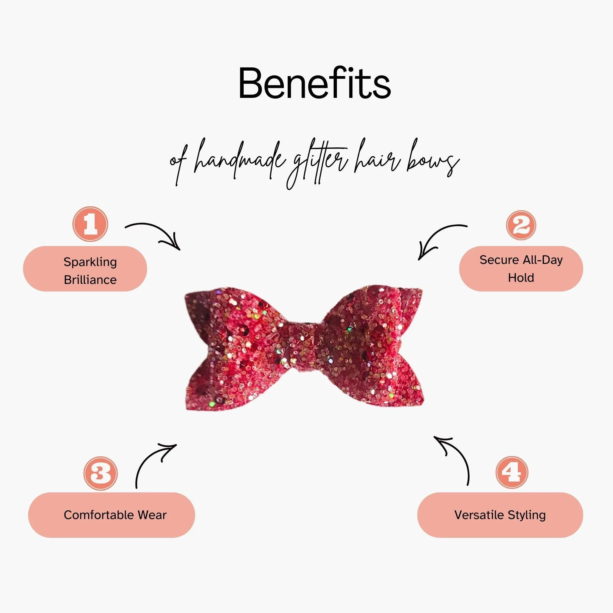 Pink Glitter Hair Bow