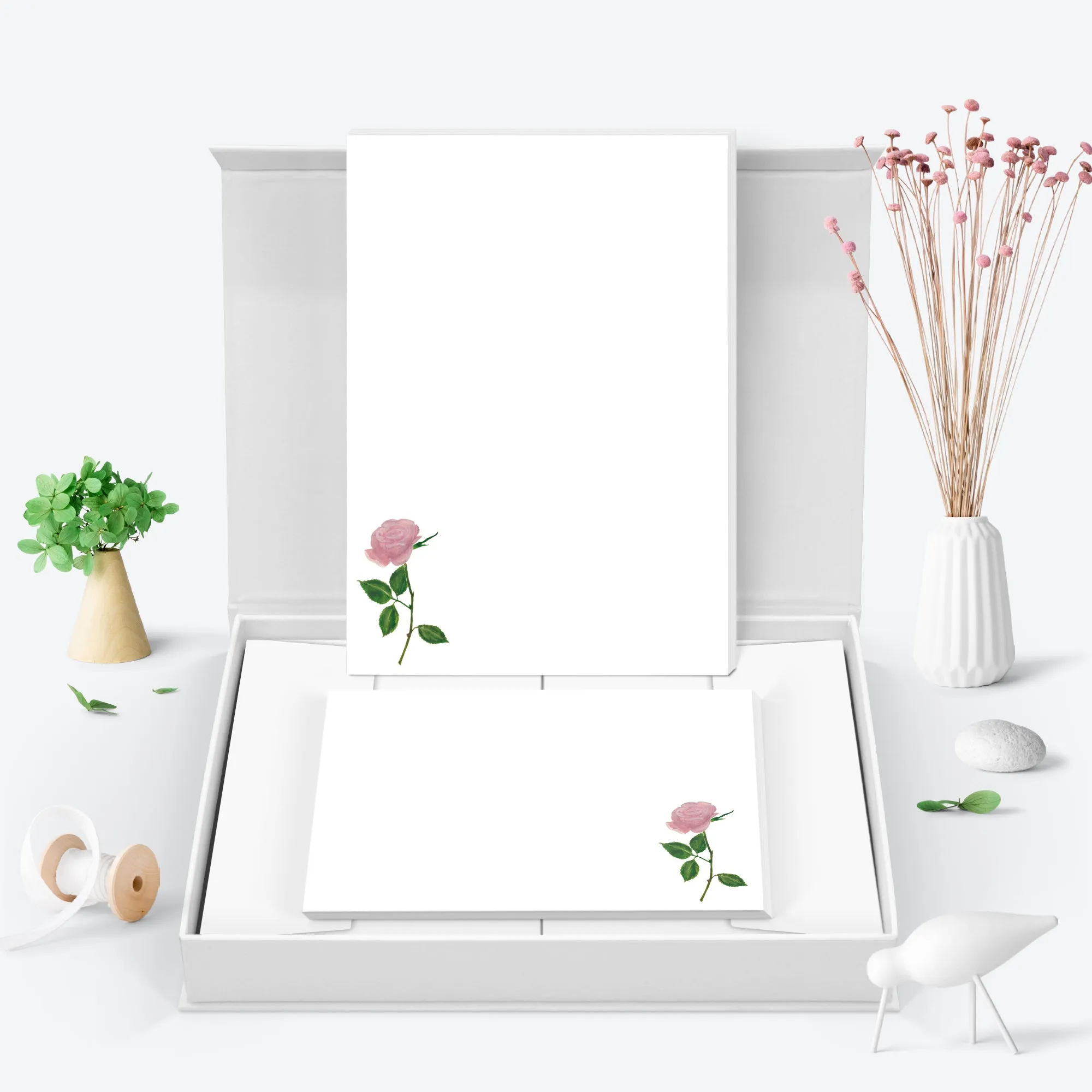 Pink Rose Letter Writing Set - Front