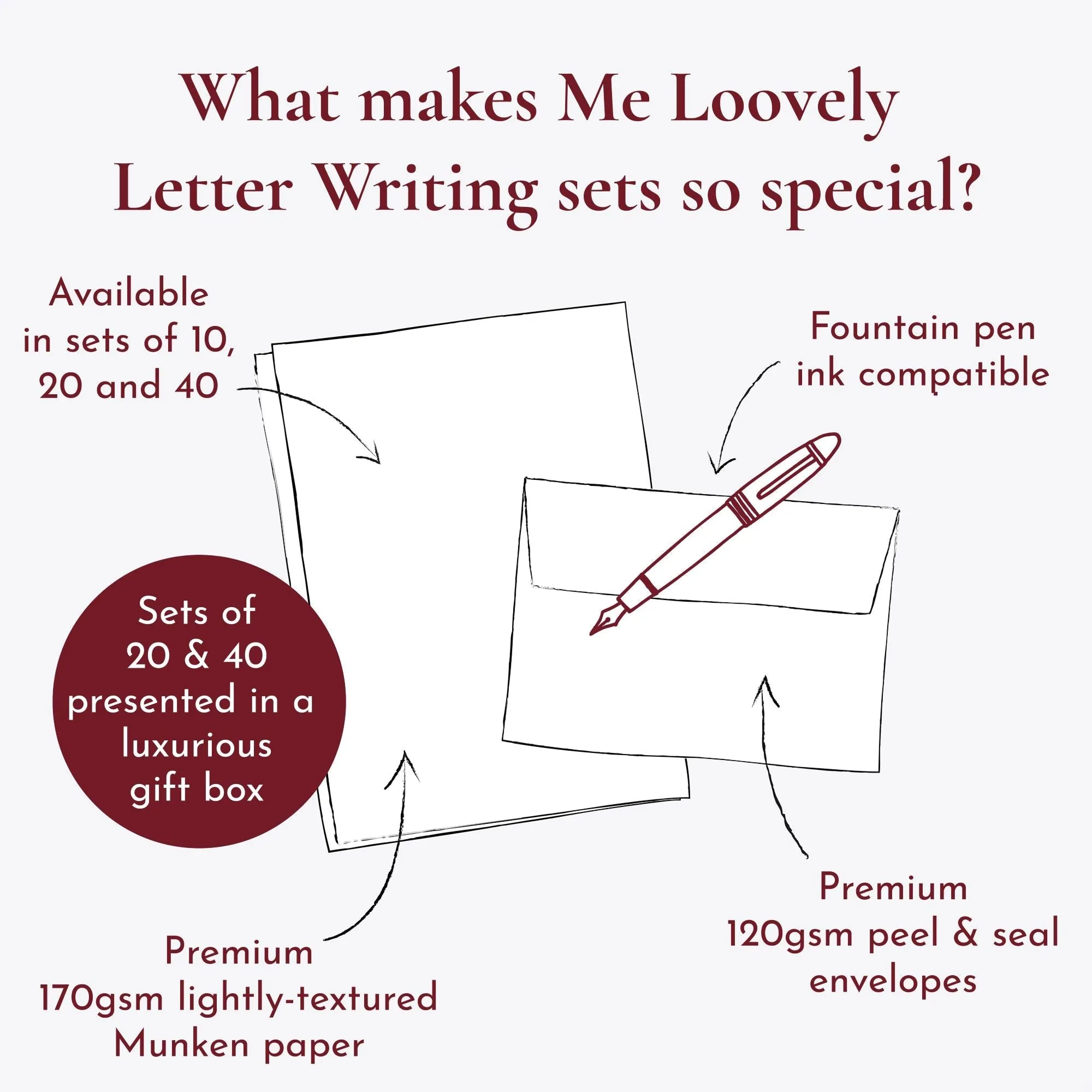 Pink Rose Letter Writing Set - Front