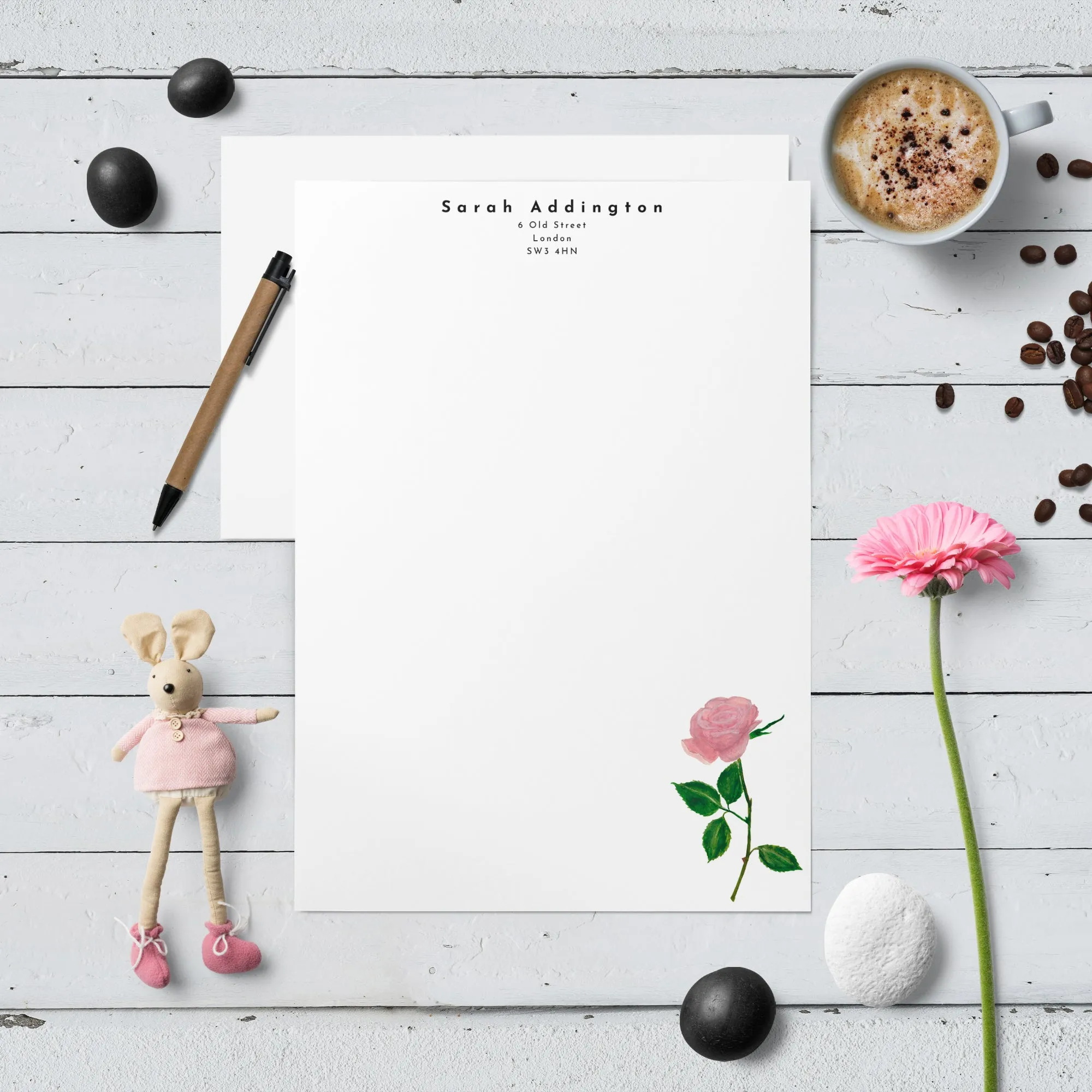 Pink Rose Letter Writing Set
