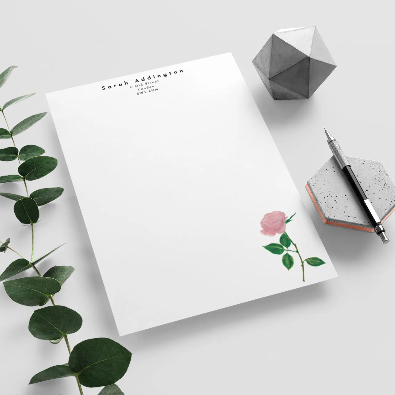 Pink Rose Letter Writing Set