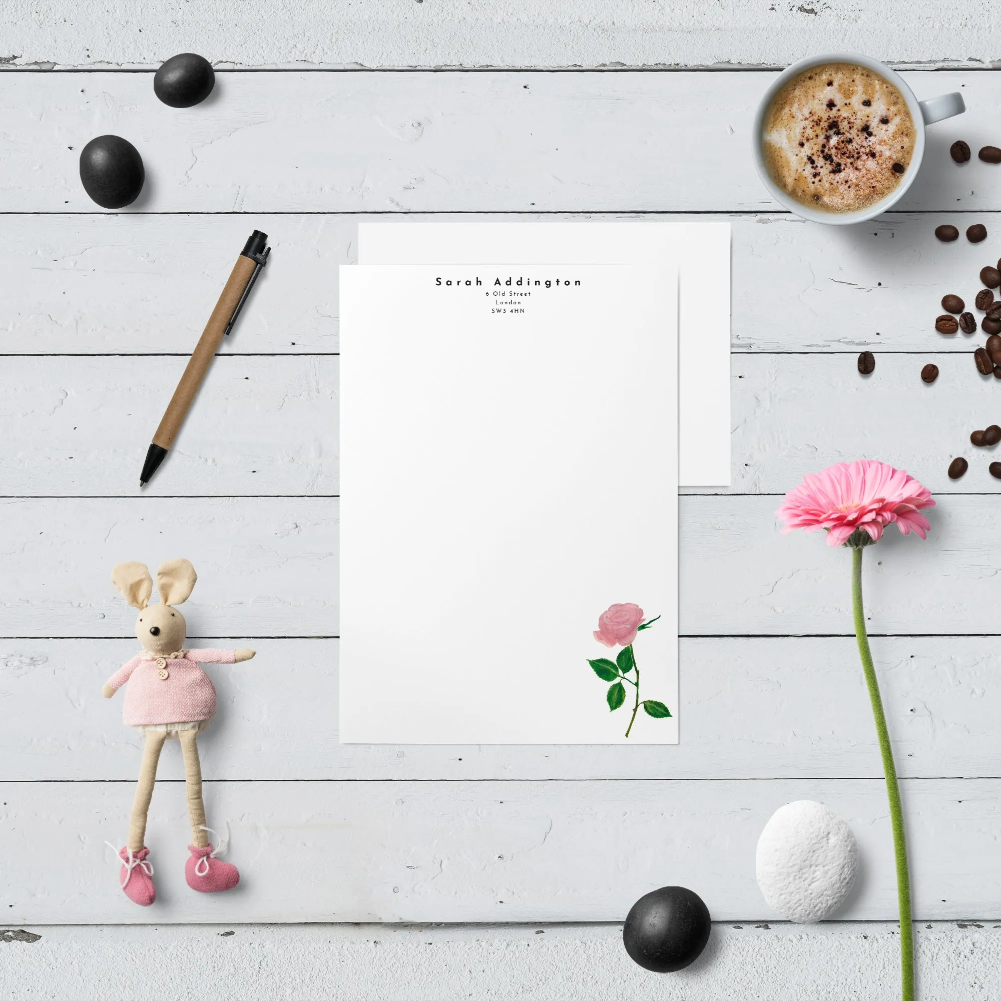 Pink Rose Letter Writing Set