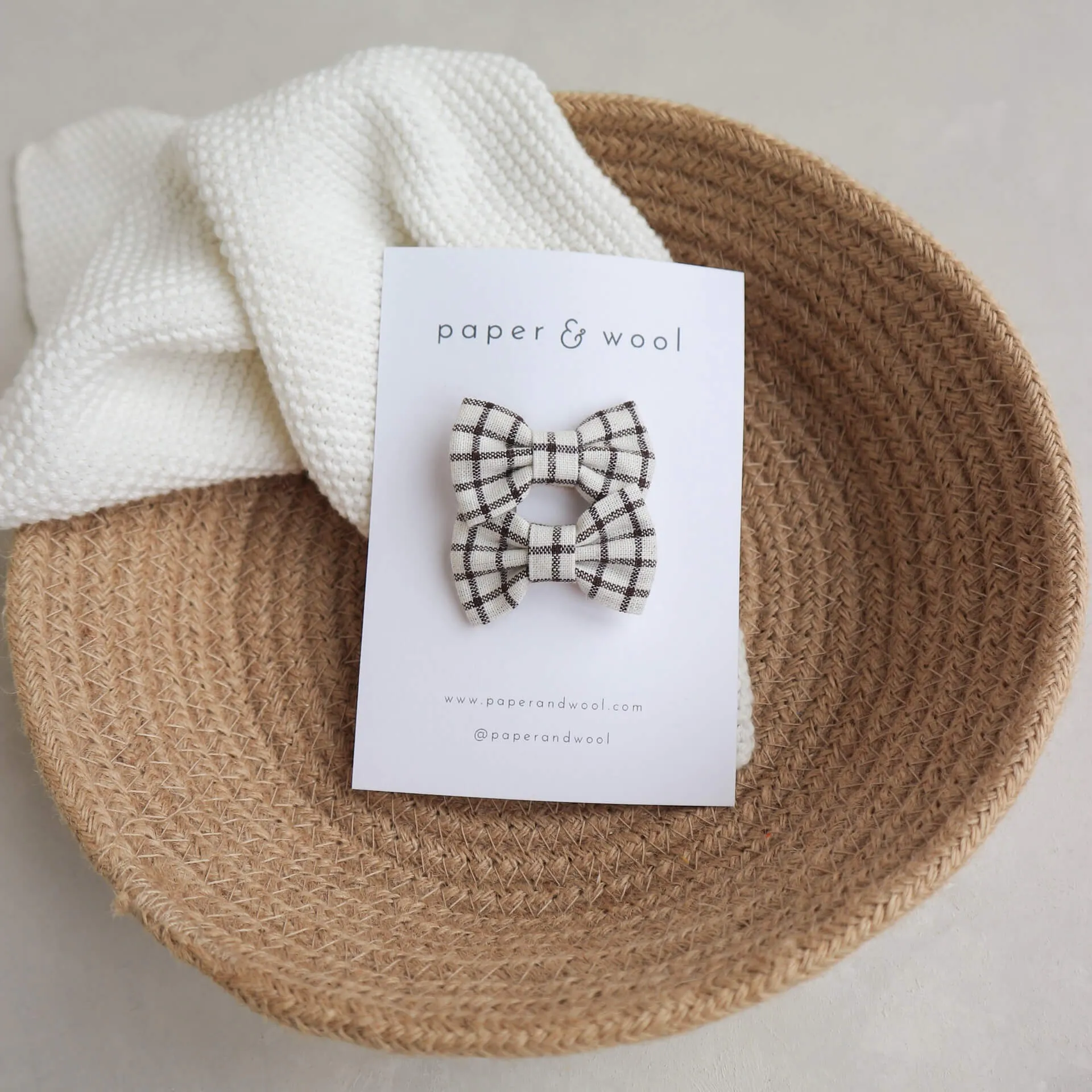 Plaid bow hair clip - pack of two *BUY ONE GET ONE FREE*