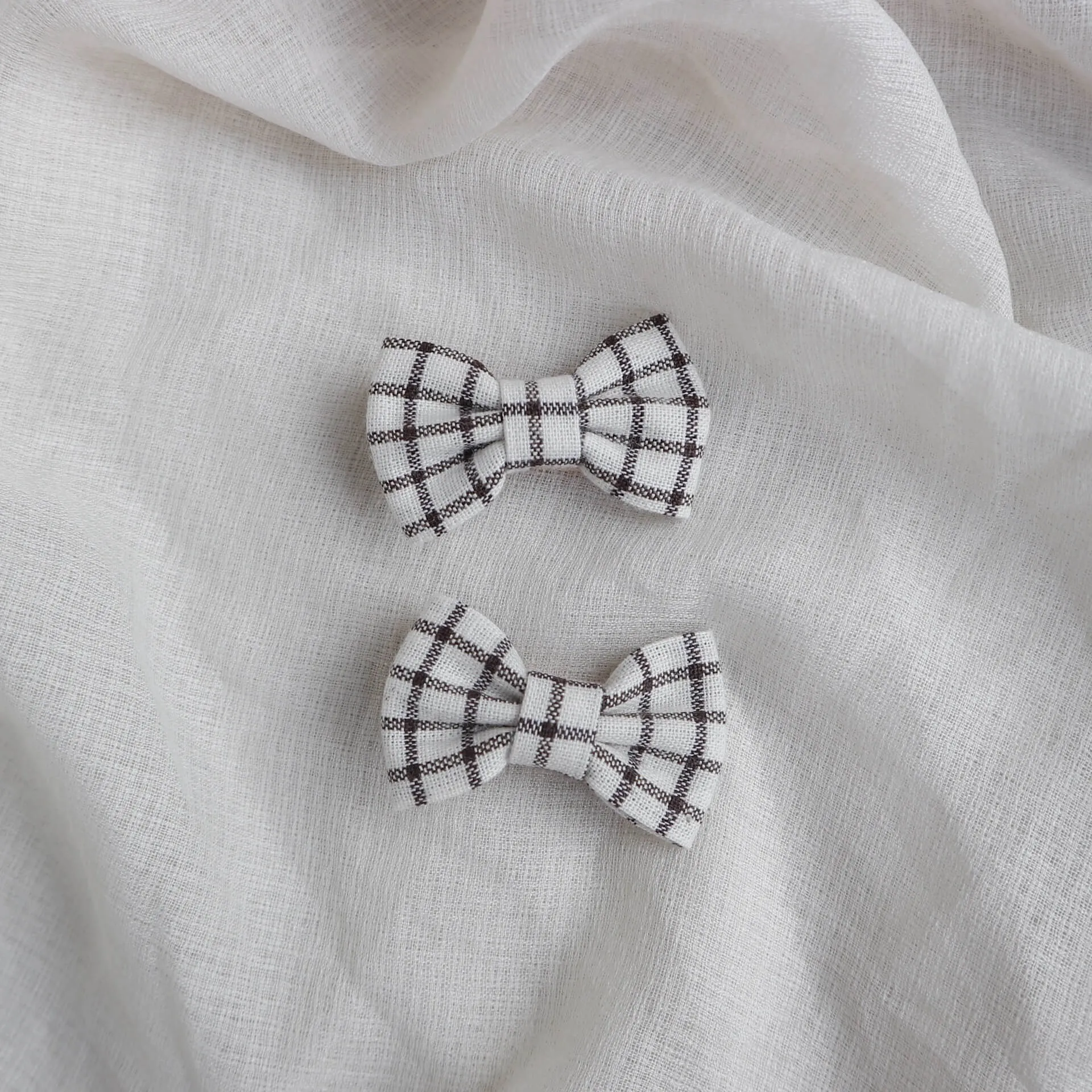 Plaid bow hair clip - pack of two *BUY ONE GET ONE FREE*