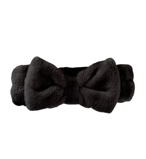 Plush Bow Headband - Black