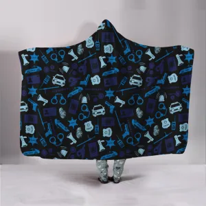 Police Icons Hooded Blanket