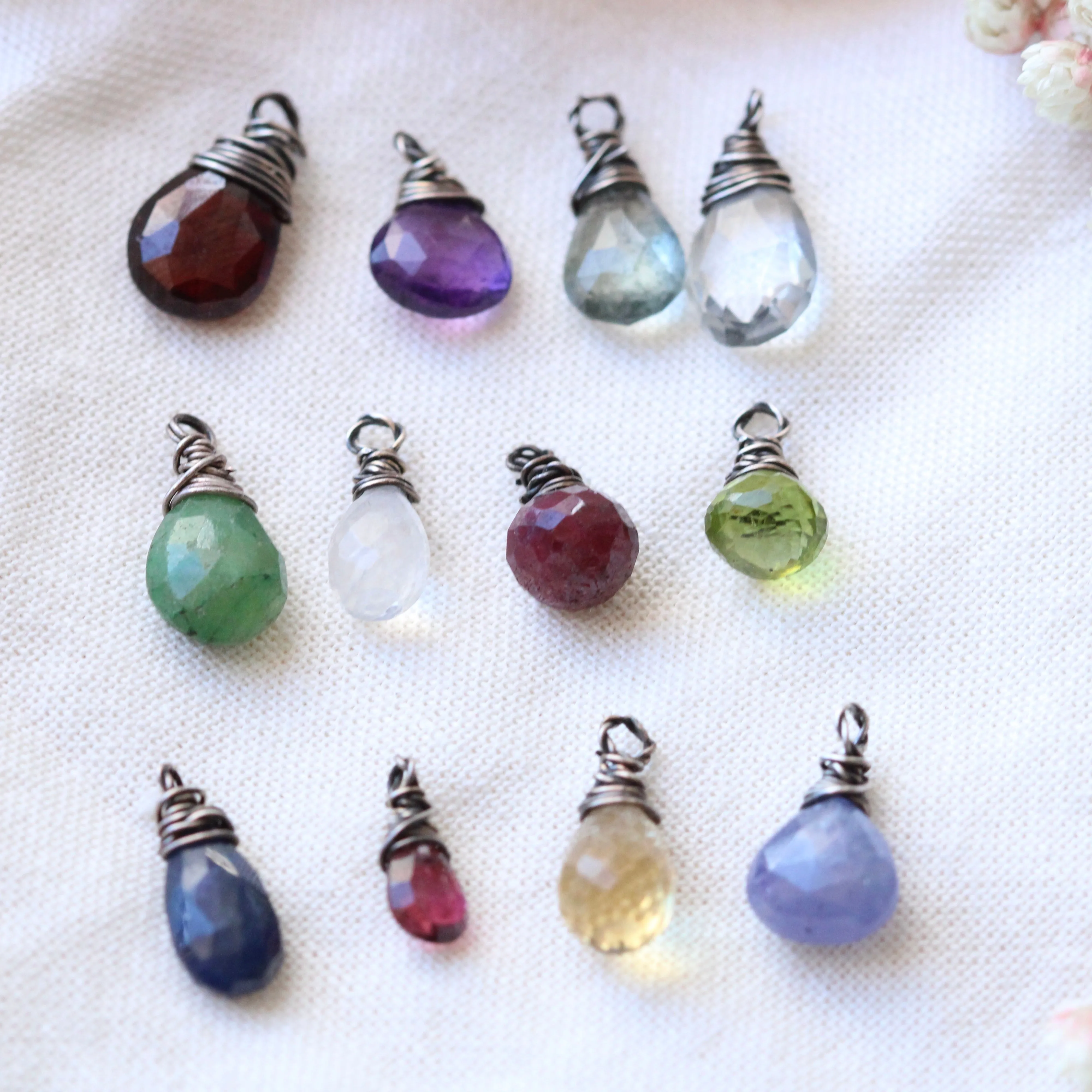 Poppy Birthstone Sterling silver necklace