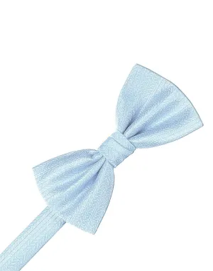 Powder Blue Herringbone Kids Bow Tie