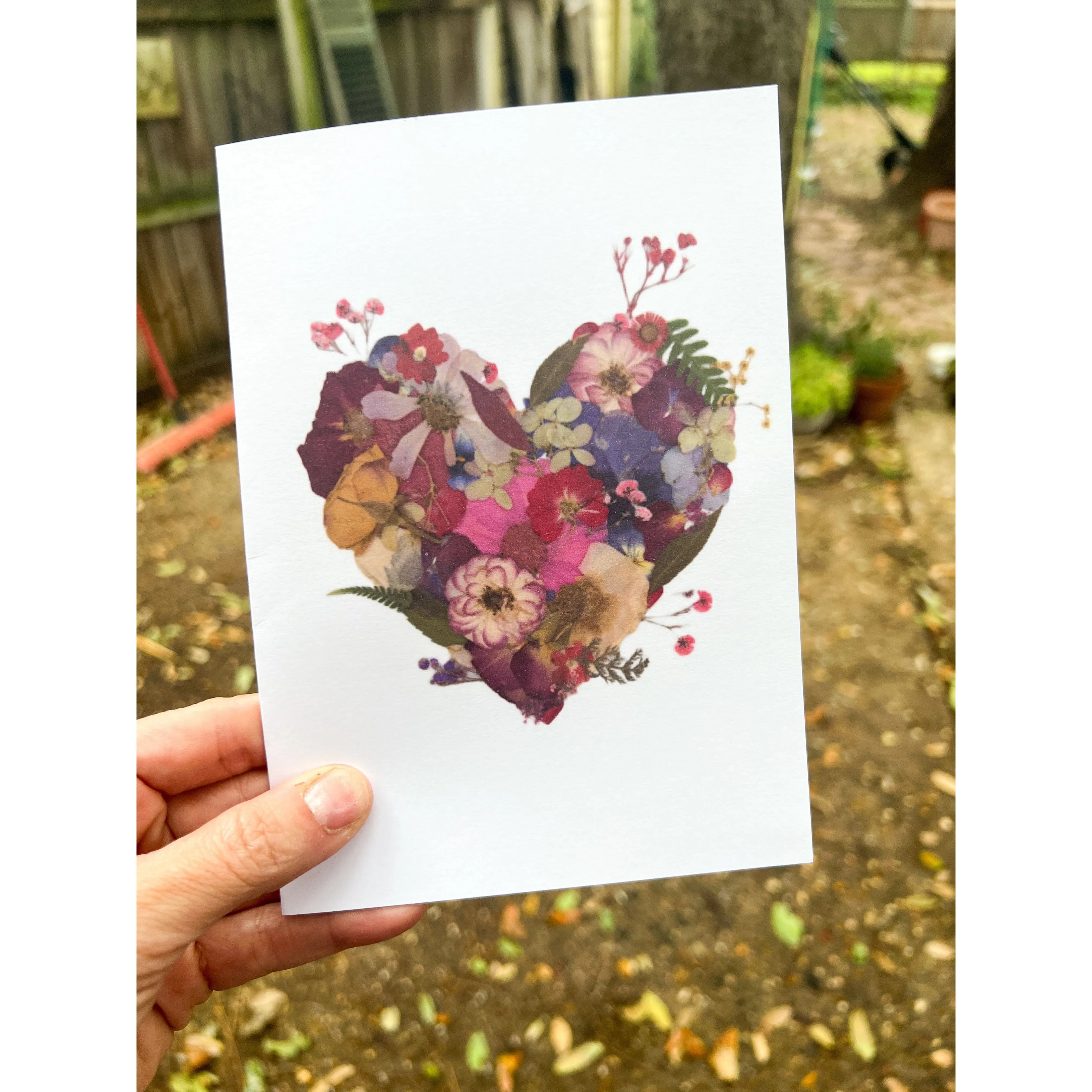 Pressed poppy greeting card