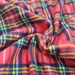 Printed Polar Fleece Fabric Red/Yellow/Navy 150 cm