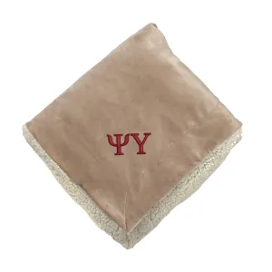 Psi Upsilon Sherpa Lined Blanket - Letters