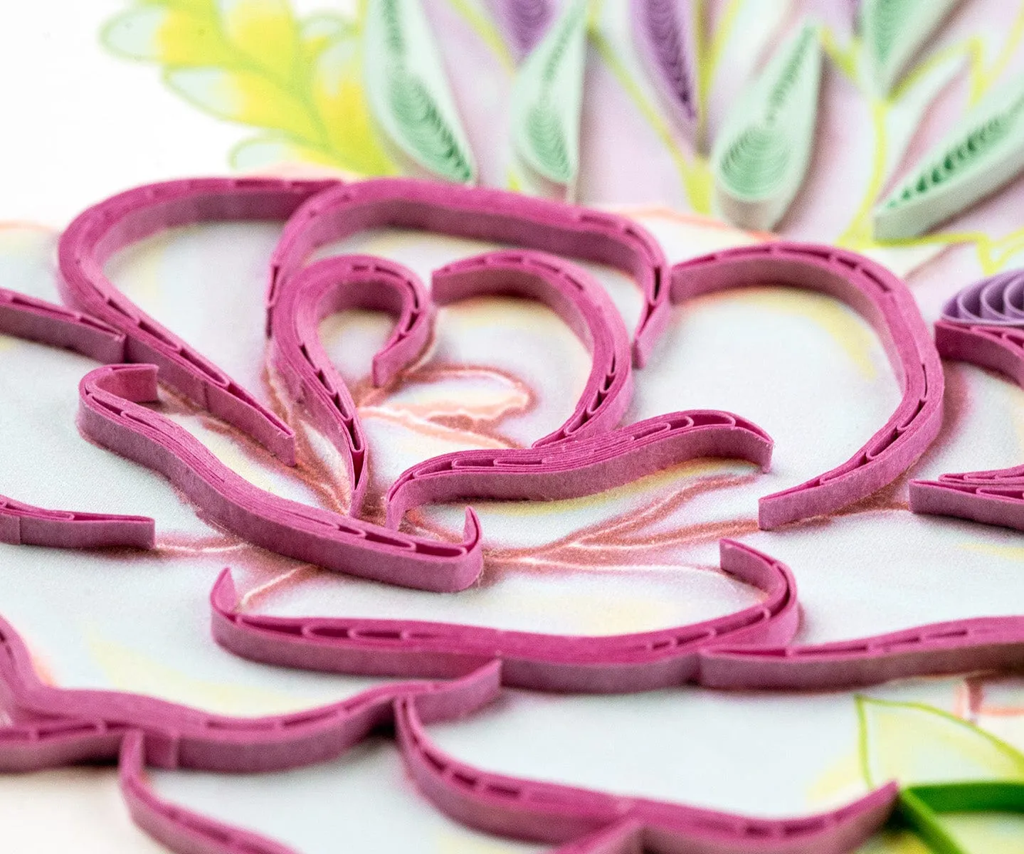 Quilled Vibrant Succulents Greeting Card