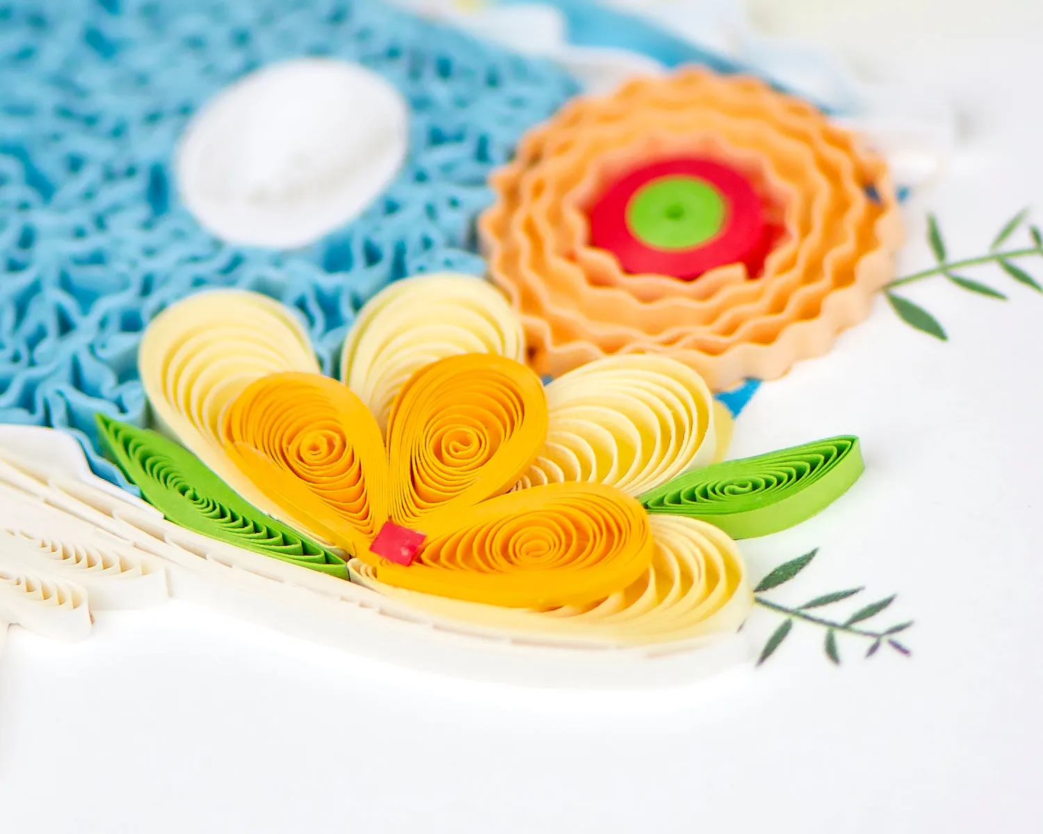 Quilled Whimsical Birthday Cake Greeting Card