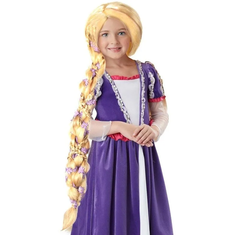 Rapunzel Girls Braided Long Blonde Wig