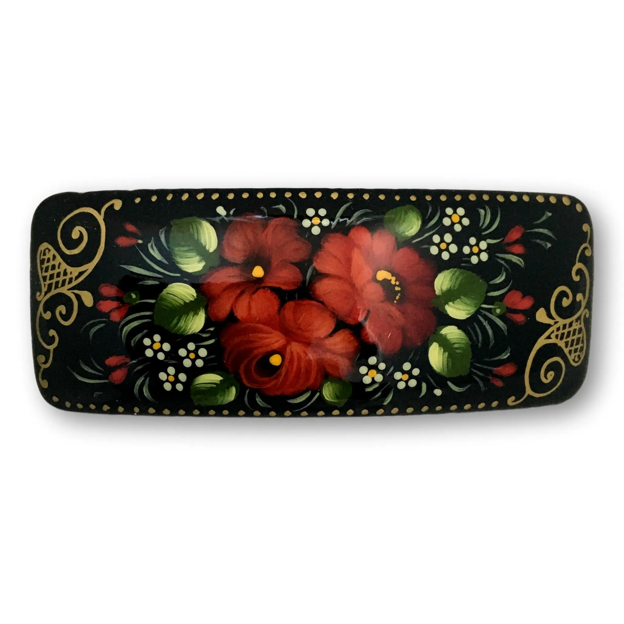 Rectangular Hand Painted Hair Clip