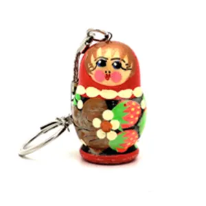 Red Blue Strawberry Nesting Doll Keychain