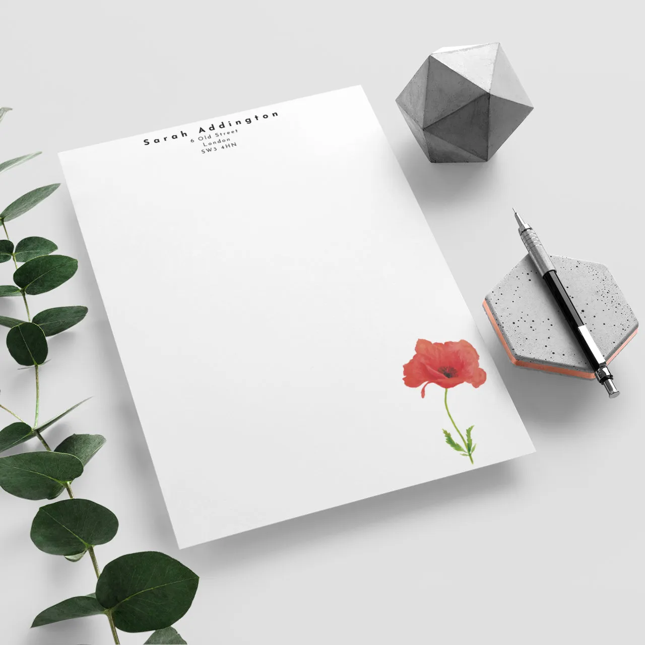 Red Poppy Letter Writing Set