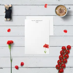 Red Poppy Letter Writing Set
