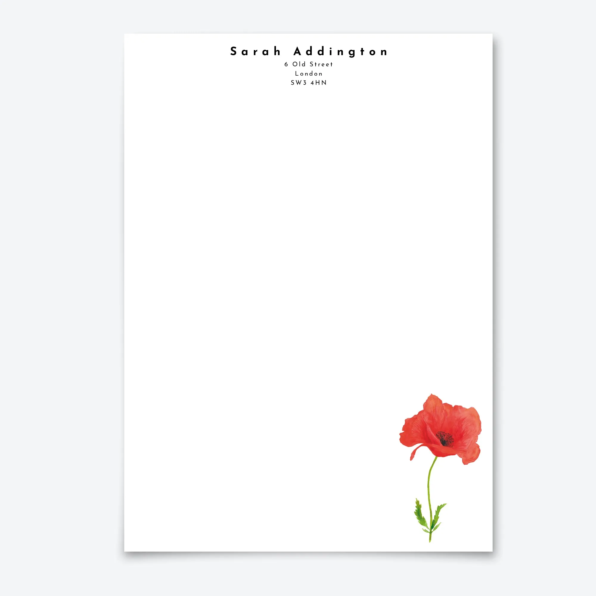Red Poppy Letter Writing Set