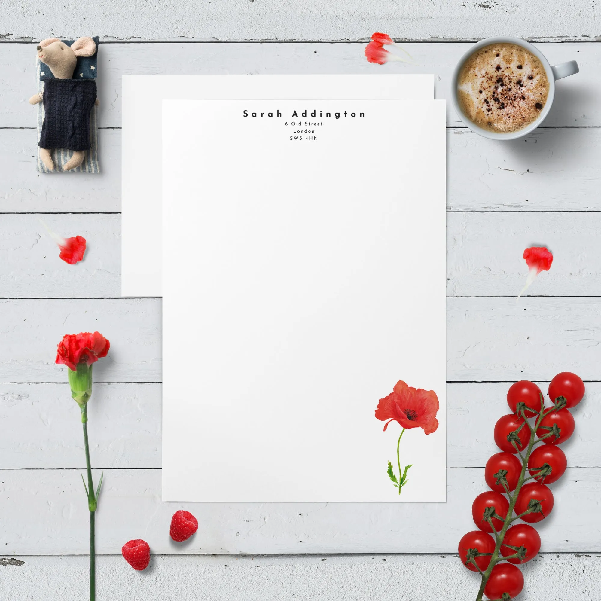 Red Poppy Letter Writing Set
