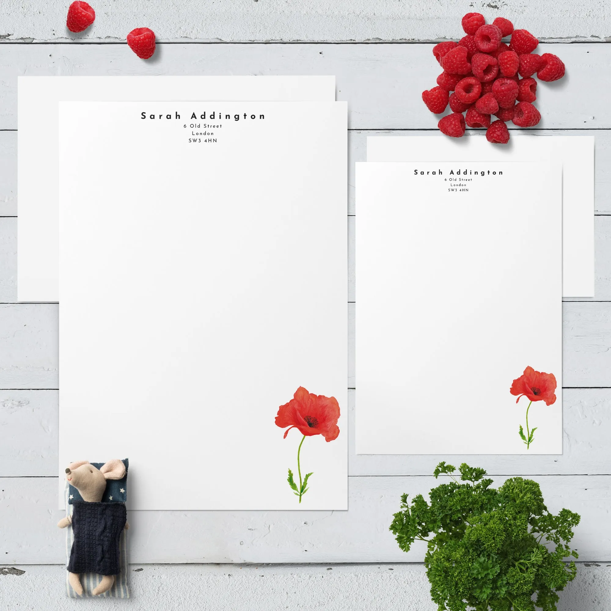 Red Poppy Letter Writing Set