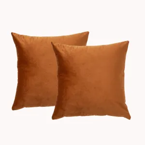 Renee Taylor Poly Velvet Printed Cushion filled 50 x 50 Cms  Auburn- Twin Pack