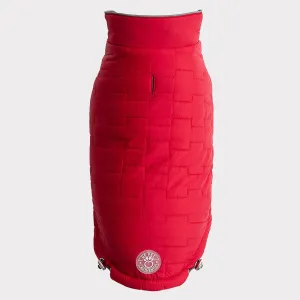 Reversible Chalet Dog Jacket | Red Fleece