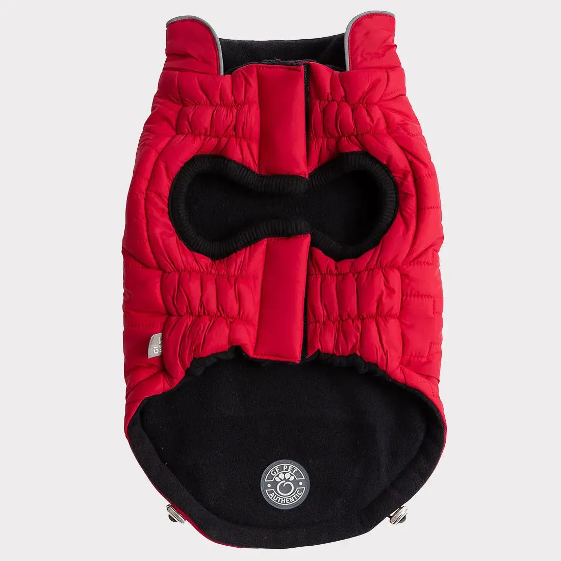 Reversible Chalet Dog Jacket | Red Fleece