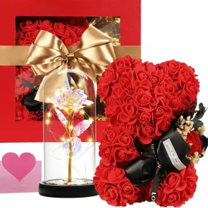 Rose And Teddy Bear - Timeless Artificial Decorative Piece