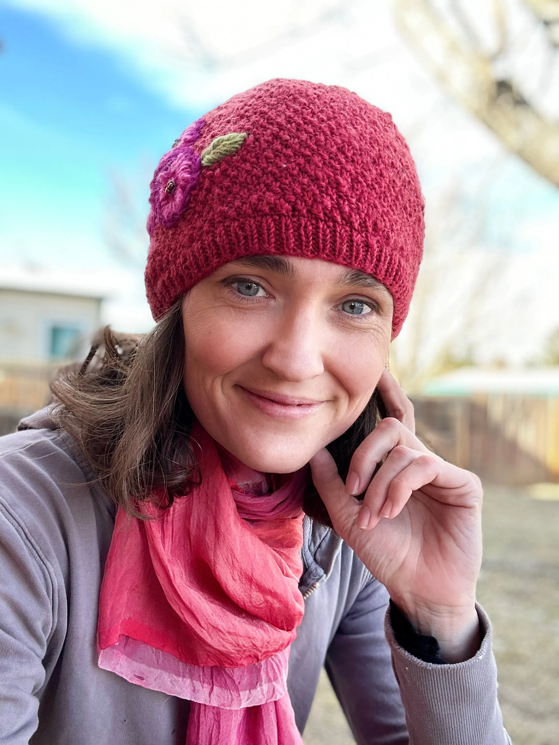 Rose Hat in Coral