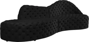 Royal Black Velvet 2pc. Sectional