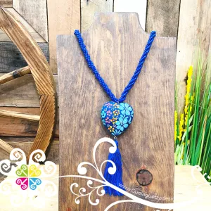 Royal Blue Yoselin Heart Necklace - Artisan Necklace