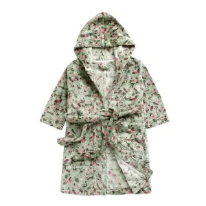 Sage Super Soft Floral Hooded Robe