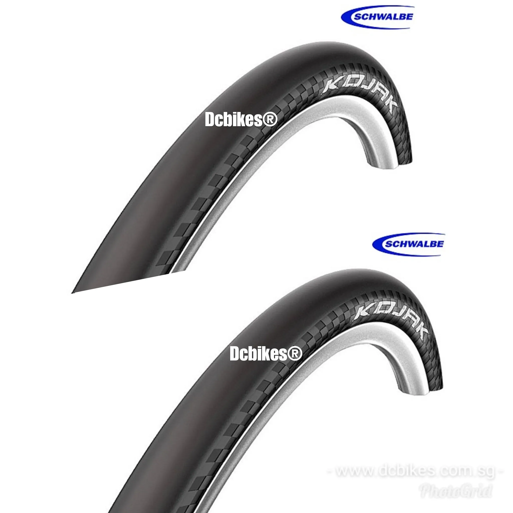 Schwalbe 16'' X 1-1/4 Kojak Brompton RaceGuard Foldie Wired Tyres Etrto: 32-349 (2 Tires)