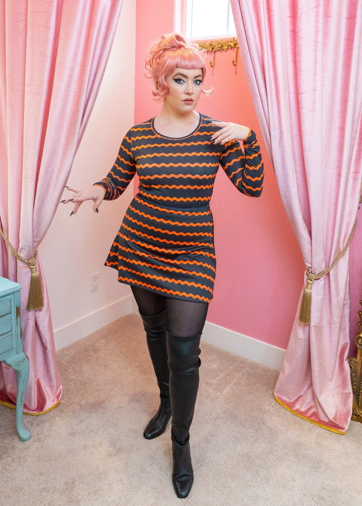 Scuba Mini Skirt - Neon Orange Ric Rac
