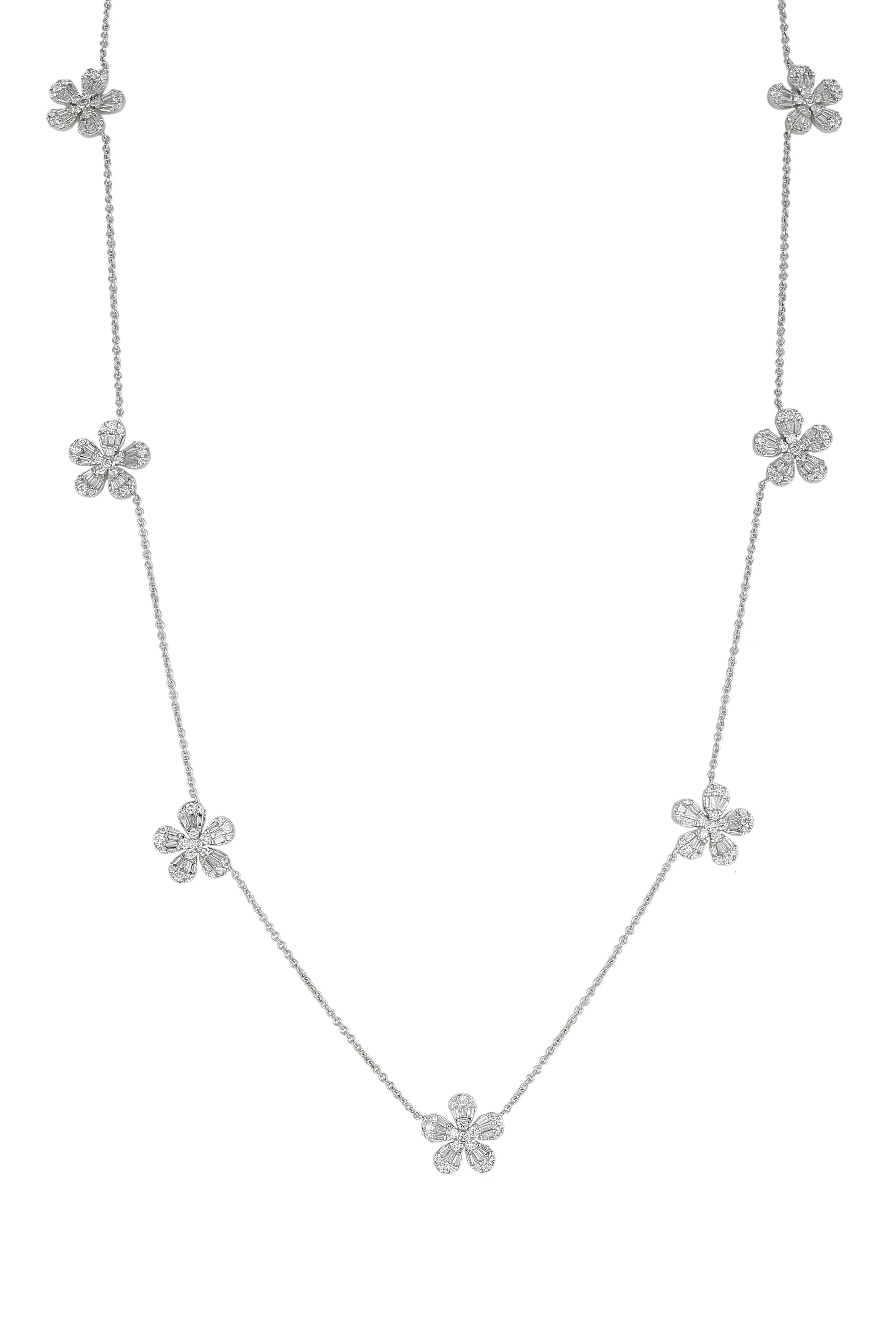 Seven Diamond Fleurette Necklace