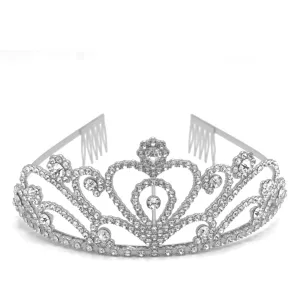 Silver Crystal head piece for Bridal crown topper hair peace #HNT90927S