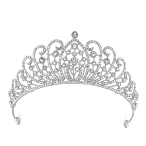 Silver Crystal head piece for Bridal crown topper hair peace #HNT90932S