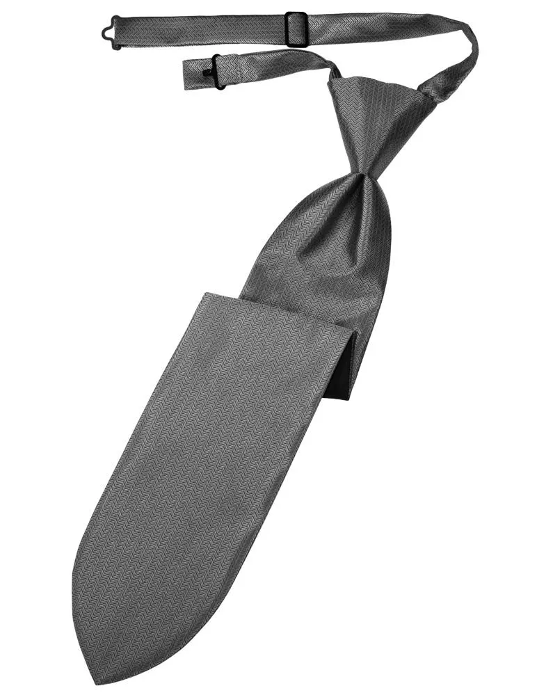 Silver Herringbone Necktie