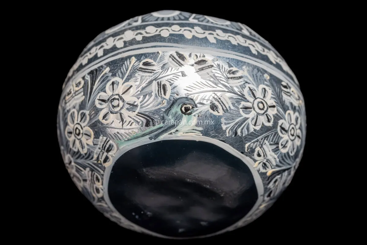 Silver Outlined Gourd by Master of Folk Art Chico Coronel