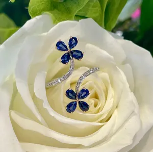 Simon G Sapphire and Diamond Ring 18K Rose & White Gold LR2782