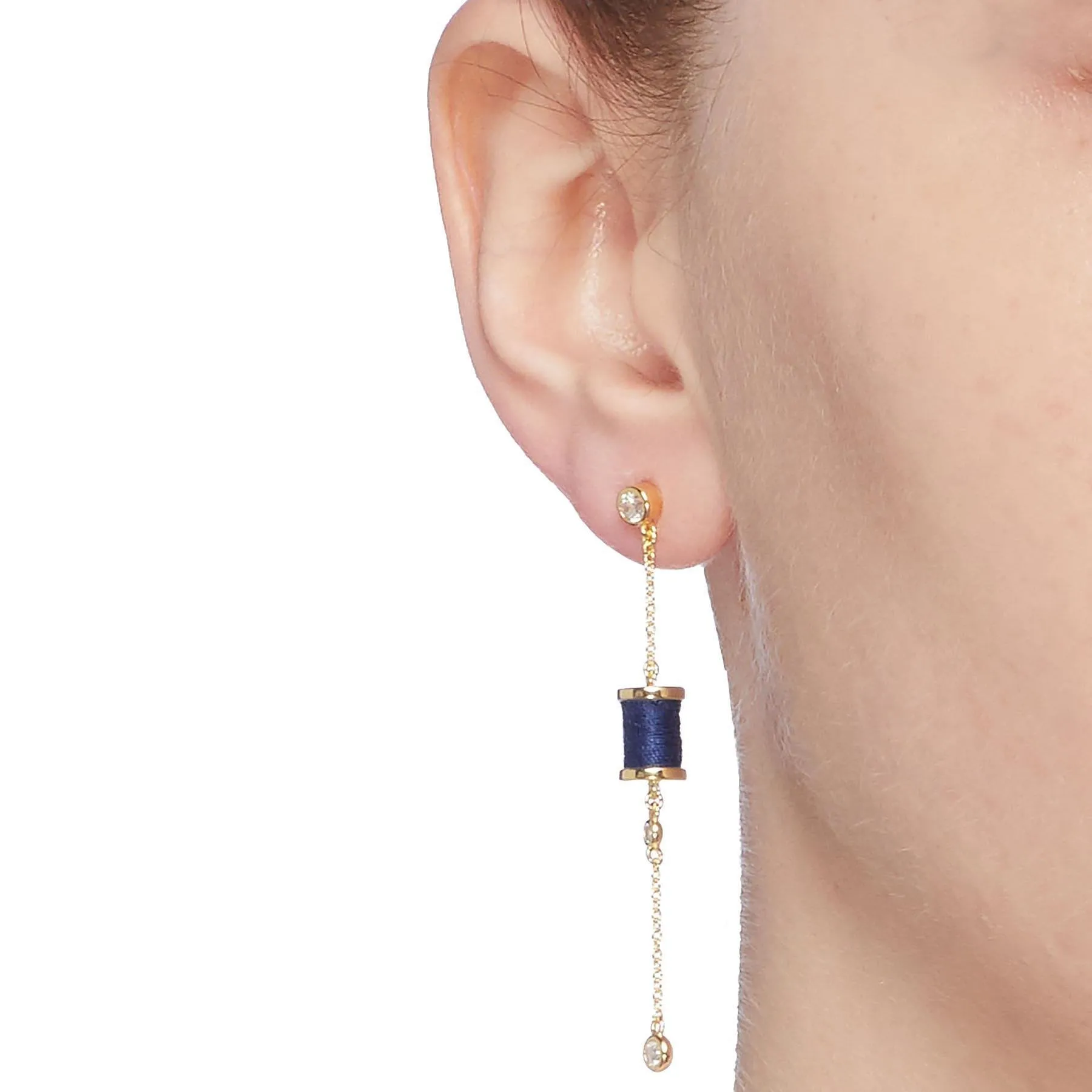 Sleeping Castle Aurora Thread Spindle Chain Earrings
