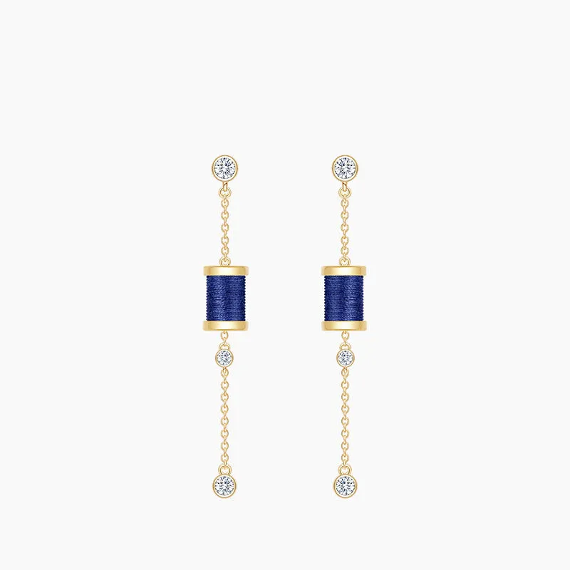 Sleeping Castle Aurora Thread Spindle Chain Earrings