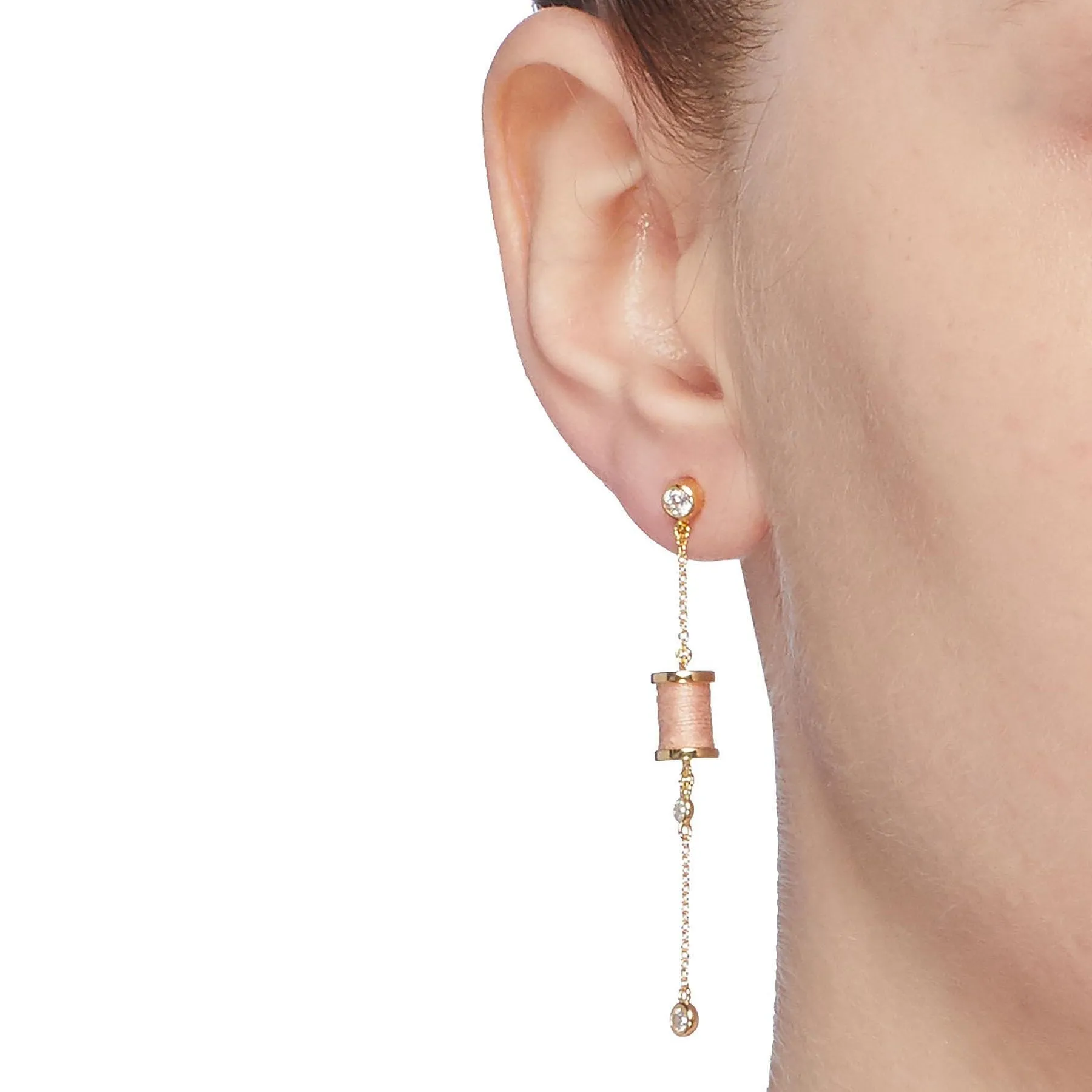 Sleeping Castle Aurora Thread Spindle Chain Earrings
