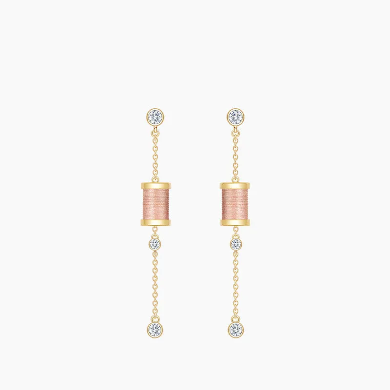 Sleeping Castle Aurora Thread Spindle Chain Earrings